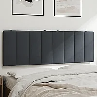 Pernă tăblie de pat, gri închis, 120 cm, catifea