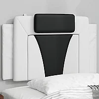 Pernă pentru tăblie pat, alb și negru, 90 cm, piele artificială