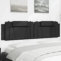 Pernă pentru tăblie pat, negru, 200 cm, piele artificială