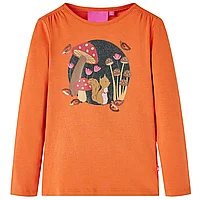 Tricou pentru copii cu mâneci lungi, portocaliu ars, 104