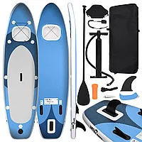 Set placă paddleboarding gonflabilă, albastru, 300x76x10 cm