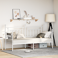 Cadru Pat Daybed Alb 75x190 cm Oțel