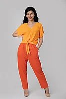 Pantaloni orange casual cu buzunare 3XL-4XL