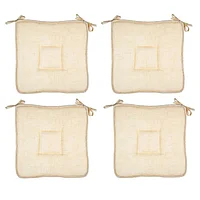 Set 4 perne decorative pentru scaun in forma de patrat, Ecru, 39x39x3 cm
