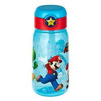 Sticla de apa pentru copii, capac pop-up, Super Mario, 510ml, transparenta