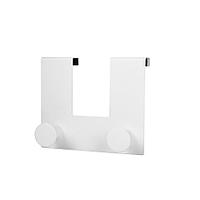 Cuier de usa cu 2 carlige, otel inoxidabi, alb, 13x11 cm