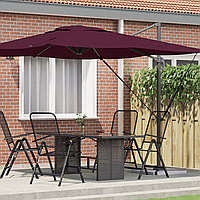 Umbrelă pentru Patio Bordo Aluminiu, Poliester Mare
