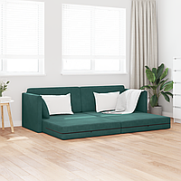 Canapea Pat 2 în 1 Verde Închis 213x144x60 cm Catifea