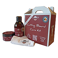 Cutting Board Care Kit, food safe, Cutting Board Oil 250 ml, Cutting Board Wax 100 ml, laveta