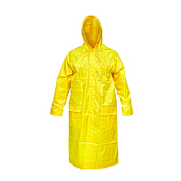 Pelerina cu gluga impermeabila L din poliester cu membrana PVC fante de aerisire, 2 buzunare si fermoar galben