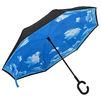 Umbrelă cu mâner în formă de C, negru, 108 cm