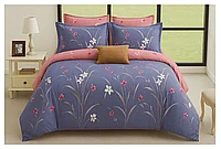 Lenjerie pat 4 piese CELhome - 4 Anotimpuri , 2 Fete- Cearceaf cu elastic 180x200, Pilota matlasata 200x230,