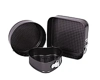 Set 3 Tavi de Copt cu Baza Detasabila si Invelis Antiaderent , Ideal pentru Torturi si Prajituri