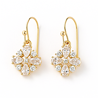 Cercei Eleganti, Aur 18K și cristale zirconia