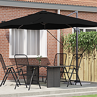 Umbrelă Cantilever Neagră Copertină din poliester cu cadru metalic