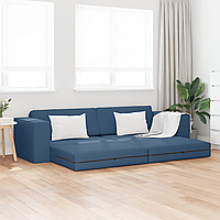 Canapea Pat 2-in-1 Albastră 245x150x60.5 cm Țesătură