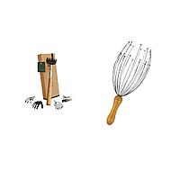 Set 7 piese scarpinator pentru spate si aparat pentru masajul capului Bambua, bambus, otel