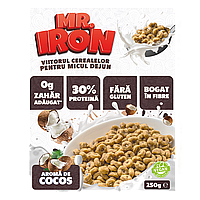 Cereale cu 30% Proteina, Vegane, Indulcite Natural, cu Carbohidrati Redusi, Fara Zahar si Fara Gluten - Aroma de Cocos 250G