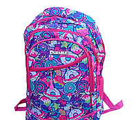Ghiozdan scolar fete, 6-12 ani , 4 compartimente, 2 buzunare laterale , 43x30x13 cm, Albastru Multicolor