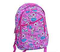 Ghiozdan scolar fete, 6-12 ani , 4 compartimente, 2 buzunare laterale , 43x30x13 cm, Roz Multicolor