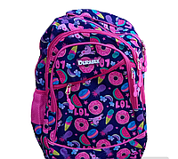 Ghiozdan scolar fete, 6-12 ani , 4 compartimente, 2 buzunare laterale , 43x30x13 cm, Multicolor