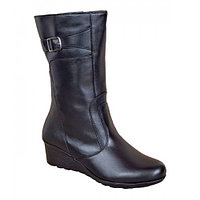 Cizme dama din piele naturala, cu fermoar, negru, Imblanite, Marimi 36 la 41 MVS30CZM