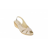 OFERTA marimea 36, - Sandale dama, bej, din piele naturala, cu platforme de 5cm - LS52B