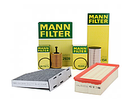 Pachet revizie motor PREMIUM : Filtru ulei + filtru polen carbon activ + filtru ulei + filtru combustibil MANN FILTER pentru Volkswagen Passat B6 2005-2010 1.9/2.0 TDI