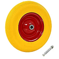 Roată de roabă cu osie, 4.00-8, PU solid, 390 mm