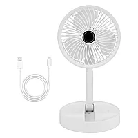 Ventilator pliabil de Birou, Alb, Telescopic, Portabil, 3 viteze, reglabil 180°, incarcare USB, Ideal pentru