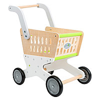 Cărucior de Cumpărături din Lemn Cu Mânere Ergonomice și Roți din Cauciuc, 47 cm