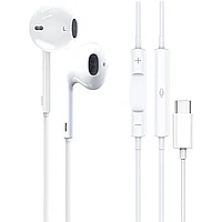 Casti cu Fir, pentru iPhone 15/16, Mufa Type-C, 1.2m, Microfon integrat si Butoane de control, Alb