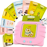 Cititor de Carduri in Limba Romana si Engleza cu 448 Cuvinte, 224 Imagini si sunete, incarcare USB, 3+ ani,