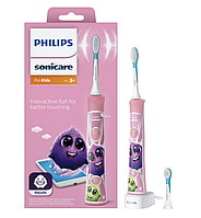 Periuta de dinti electrica, Philips HX6352/42, pentru copii, 2 programe de curatare, Roz