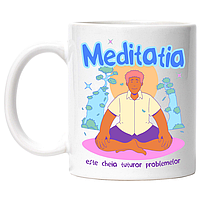 Cana alba personalizata,Iubitorii De Meditatie Barbat In Pozitie De yoga Relaxare Sport Meditatia Este Cheia