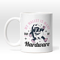 Cana alba personalizata,Omulet Bitcoin Cu Ochelari De soare, My wallet Is Made Out Of Hardweare,Monede