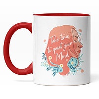 Cana alba personalizata,Self Love,Portret Fata Par Portocaliu,Take Time To Quiet Your