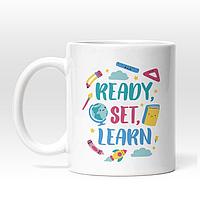 Cana alba personalizata, Ready Set Learn, ,Rechizite Scolare,Studiu,Dezvoltare Personala,INOVATIX®. 330ml