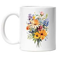 Cana alba personalizata,Buchet De Flori,Trandafiri,Frunze,Crizanteme,INOVATIX®. 330ml