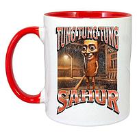 Cana alba personalizata, Tralalero Tralala cu Tung Tung Sahur Funny Italian Brainrot Meme Graphic T-Shirt (1),