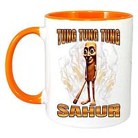 Cana alba personalizata, Tralalero Tralala cu Tung Tung Tung Sahur T-Shirt, Cri-Flo,. Maner si interior