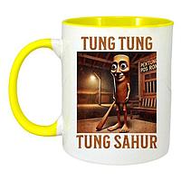 Cana alba personalizata, Tralalero Tralala cu Tung Tung Tung Sahur Italian Brainrot Meme T-Shirt, Cri-Flo,.