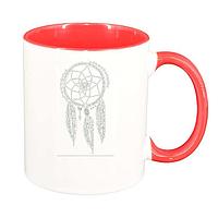 Cana alba personalizata,Dream Catcher,interior rosu,D261,INOVATIX®. 330ml