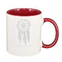 Cana alba personalizata,Dream Catcher,interior rosu,D261,INOVATIX®. 330ml