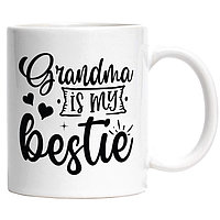 Cana alba personalizata,Grandma is my bestie bunica e cea mai buna prietena a mea,INOVATIX®. 330ml
