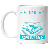 Cana alba personalizata,Mana Adult Si mana Bebelus Copii micul Cristian tata Si Fiu,Dragoste,INOVATIX®. 330ml