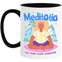 Cana alba personalizata,Iubitorii De Meditatie Barbat In Pozitie De yoga MN INOVATIX®. 330ml