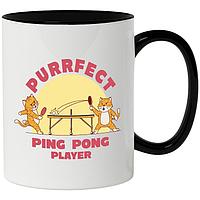 Cana alba personalizata, Purrfect Ping Pong Player,Pisici,Minge,Joc,Paleta MN INOVATIX®. 330ml