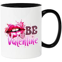 Cana alba personalizata,Be Valentine,Valentine's Day, buze,sarut,pupici,,roz,iubire,dragoste,sentimente,ales