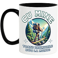 Cana alba personalizata,Barbat Pe Carare Munte Cu Mine Toate drumurile Duc la Munte Natura MN INOVATIX®.